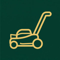 Push mower cutting a lawn